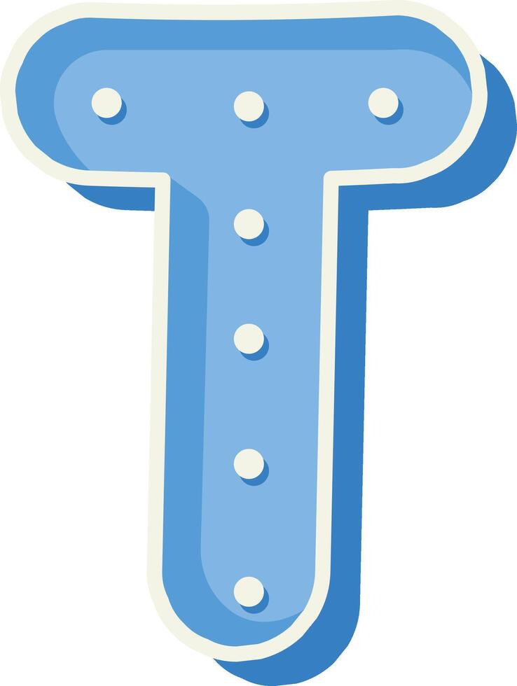 Polka Dot Font Letter T vector