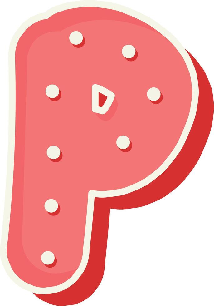 Polka Dot Font Letter P vector