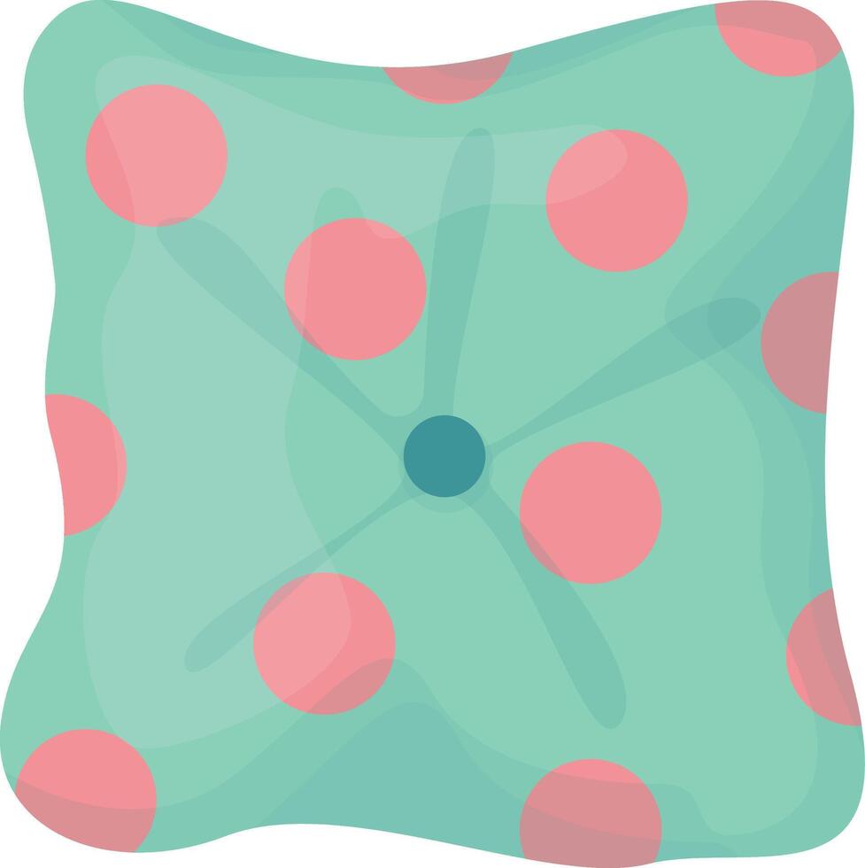 Blue Pillow with Pink Polka Dot Pillow vector