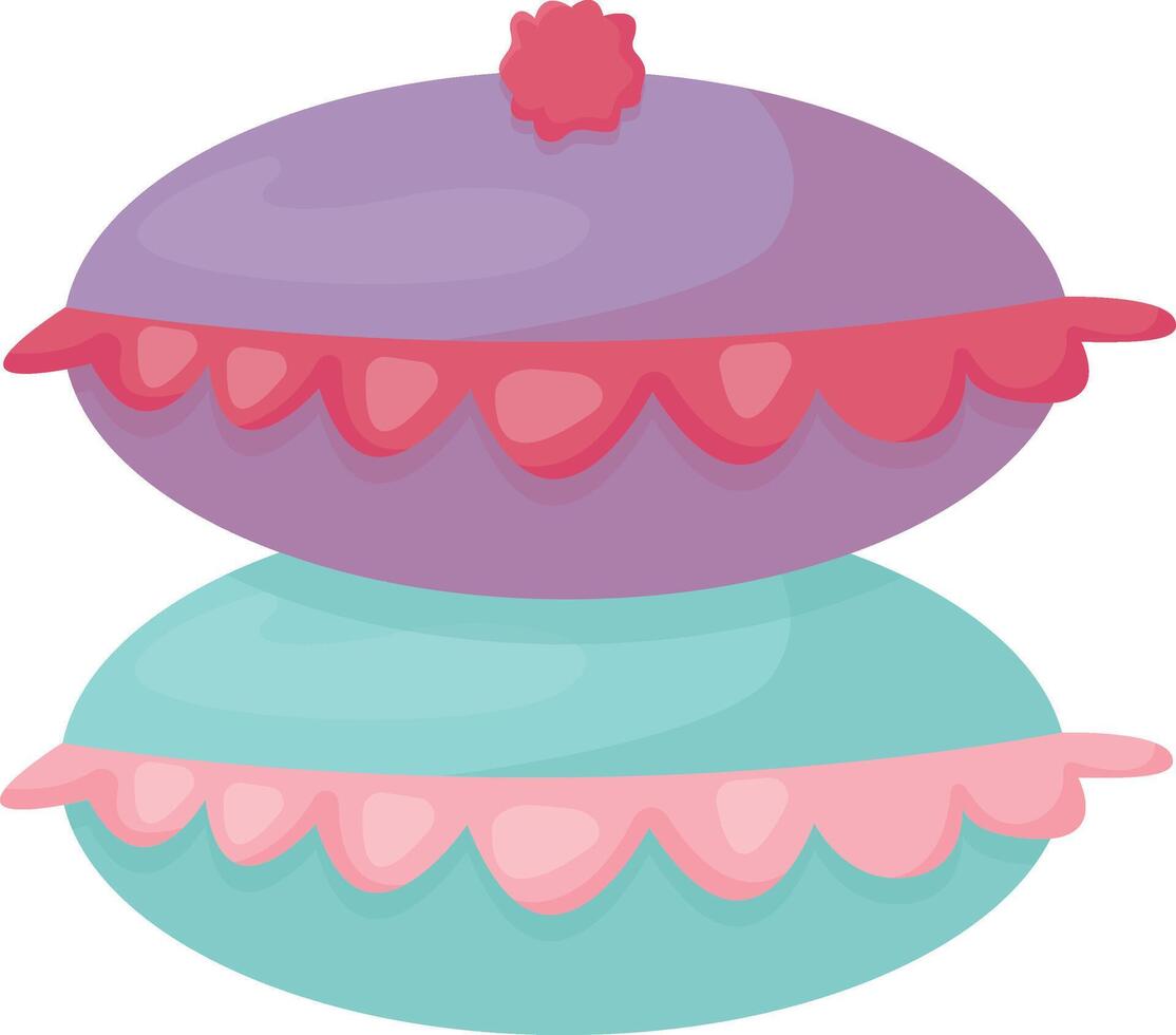 Cute Pillows with Ruffles vector