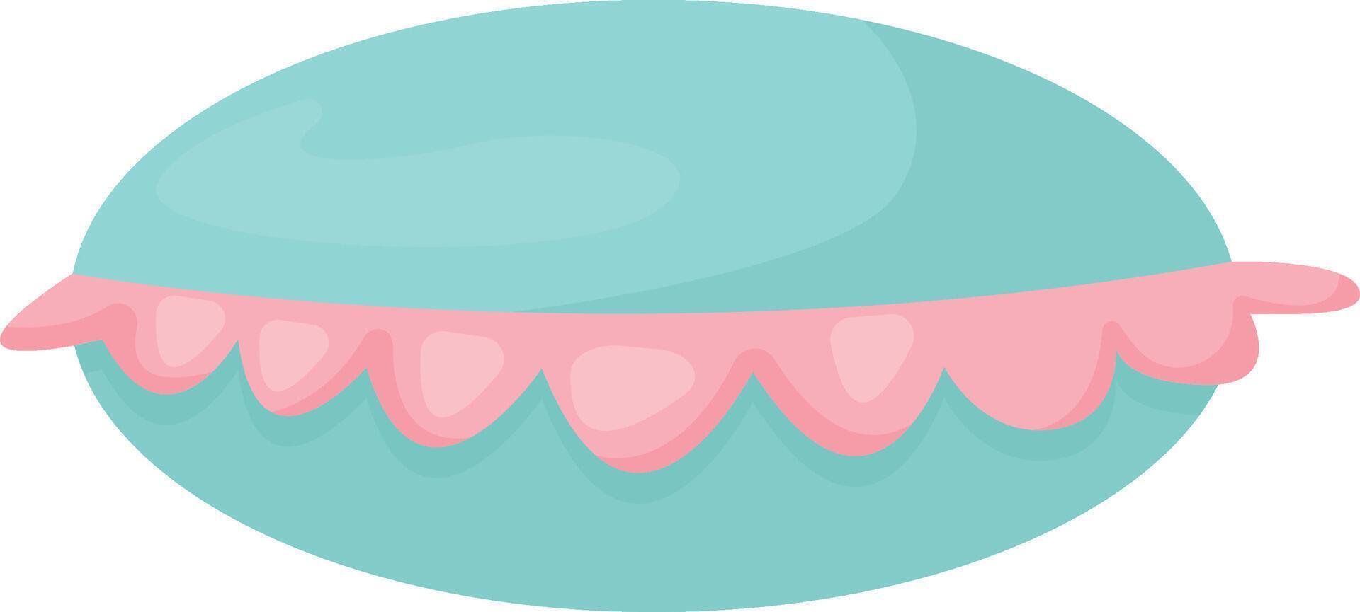 Blue Pillow with Pink Ruffles vector