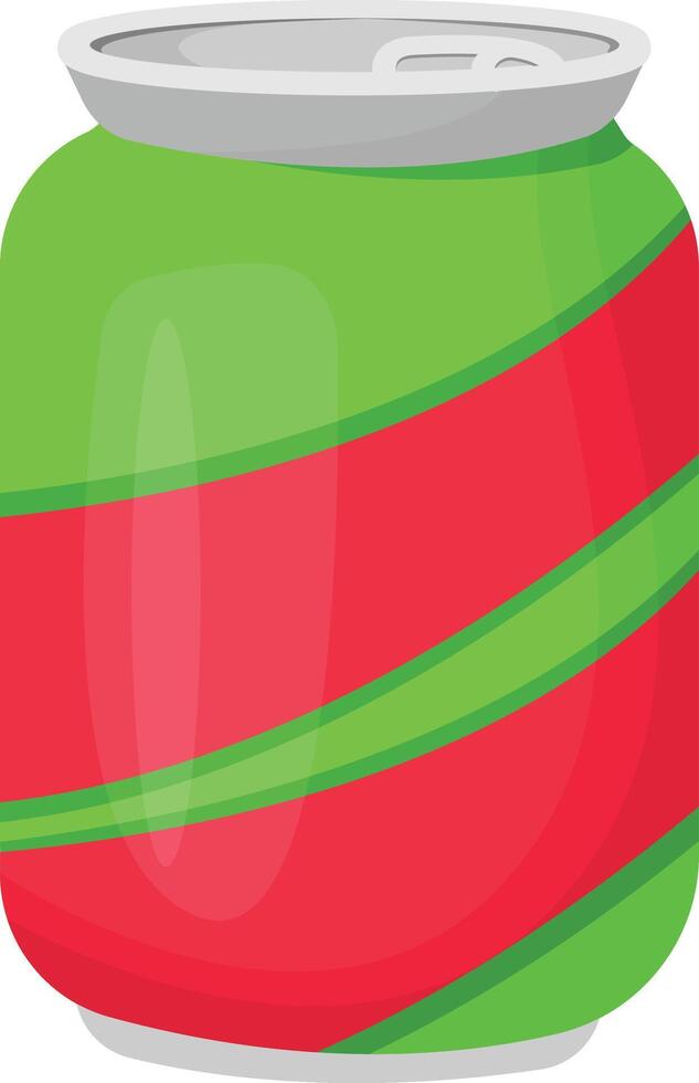 Green and Red Striped Can vector