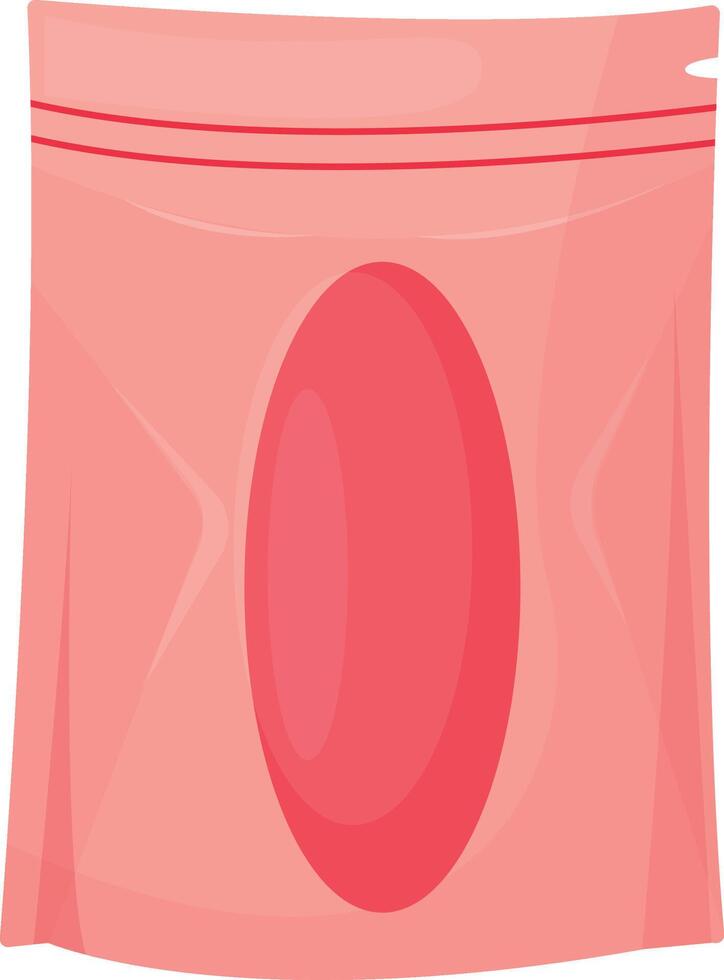 Pink Rectangular Food Pouch vector