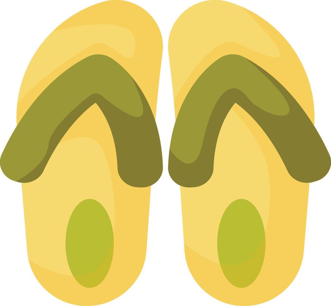 Yellow and Green Flip Flops vector