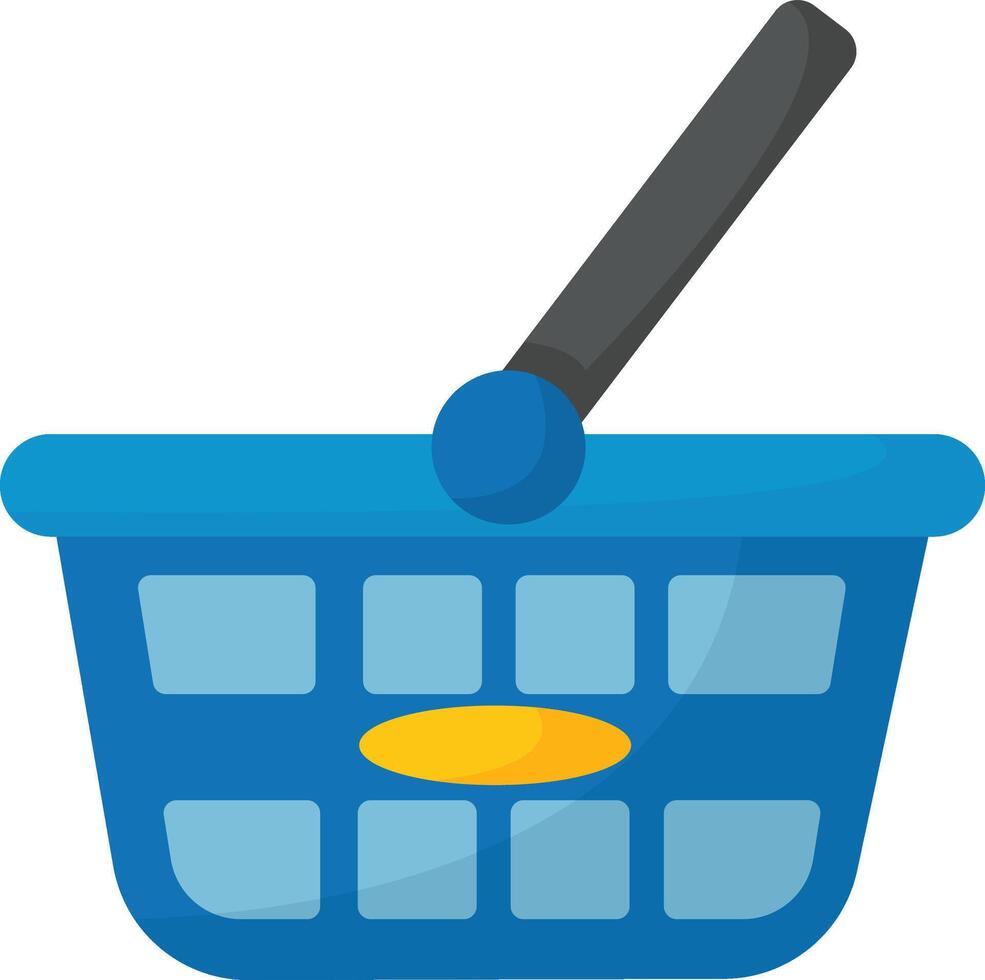 Blue Shopping Basket with Items vector