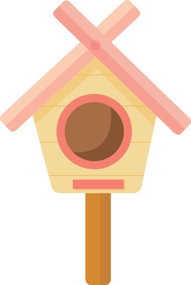 Pink and White Bird House vector
