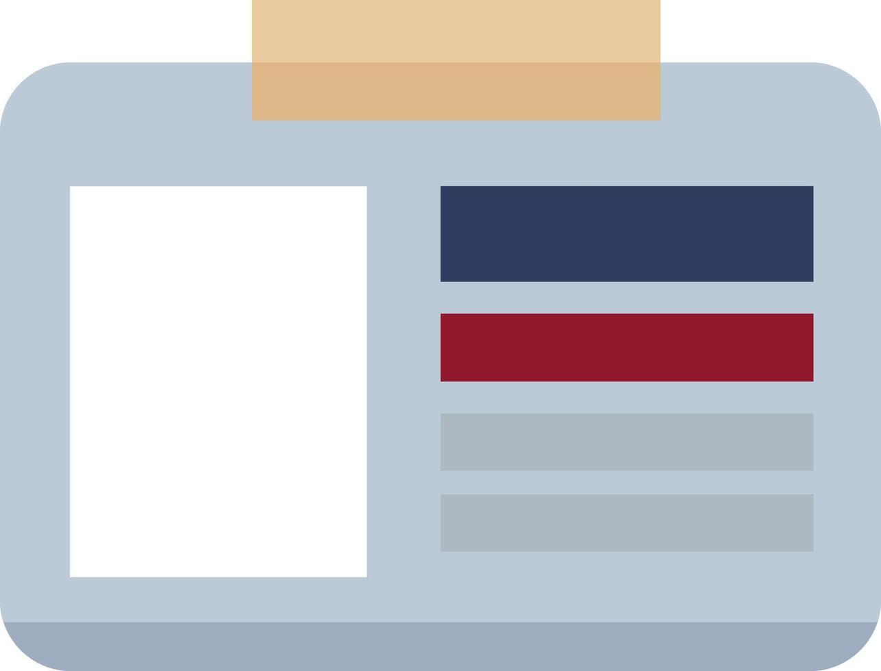Blue and Red Press Pass ID vector