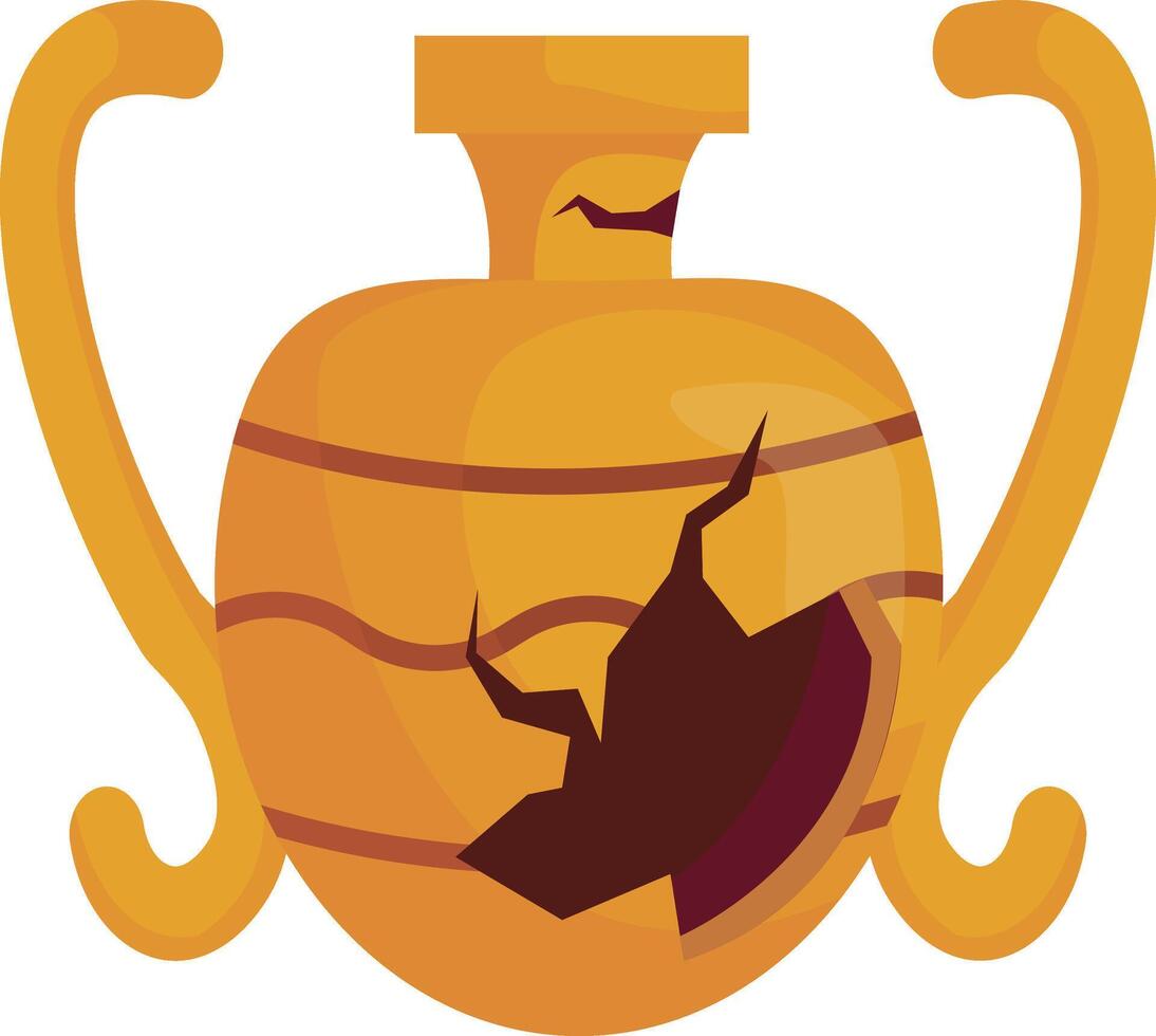 Cracked Ancient Pottery Vase vector