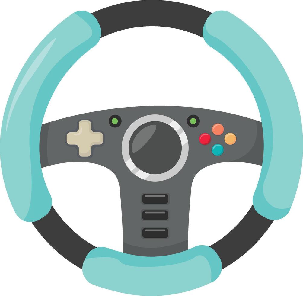 Teal and Black Racing Wheel vector