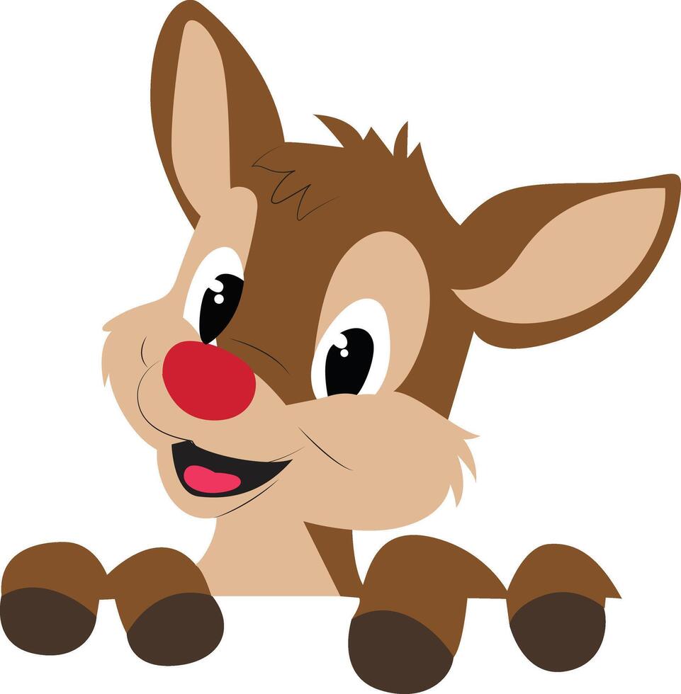Rudolph the red nosed reindeer clipart vector