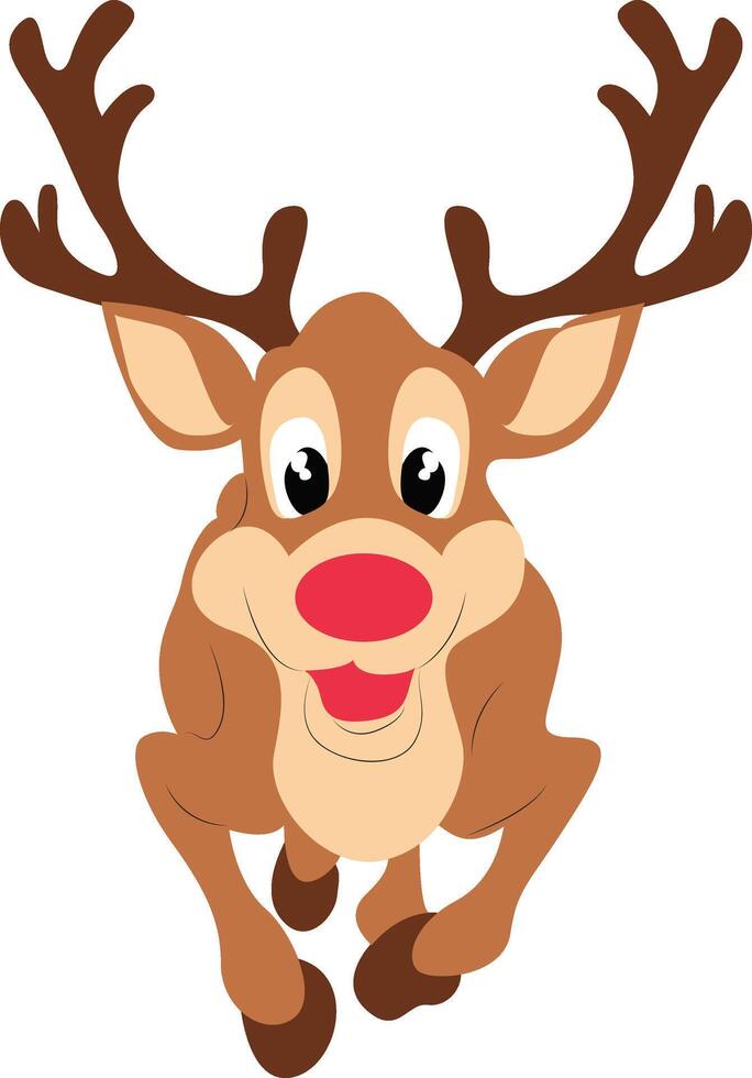 A cartoon reindeer with horns and antlers vector