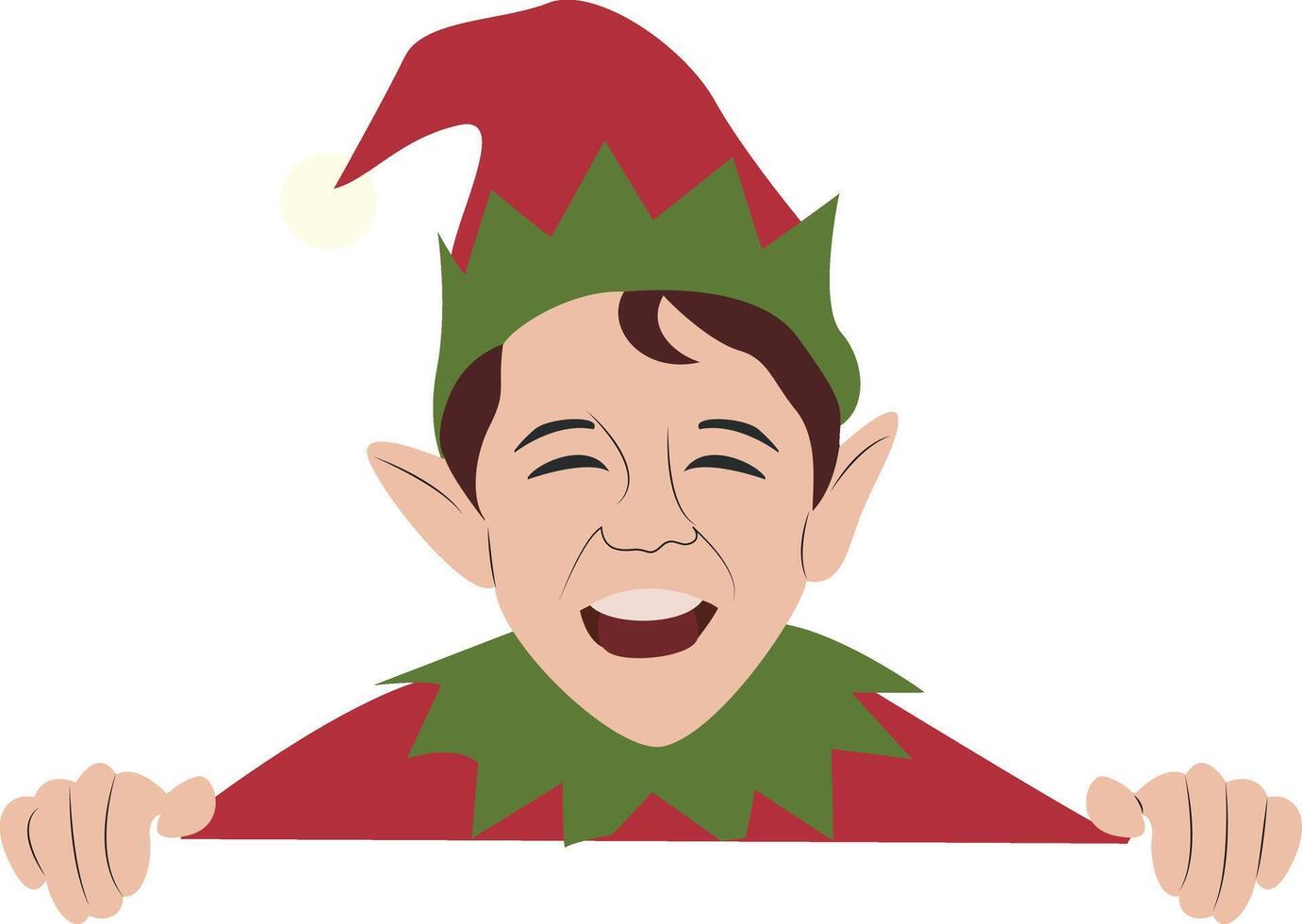 A cartoon elf holding a sign with a smile vector