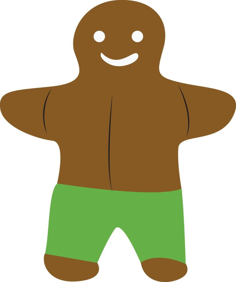 A gingerbread man with a smile on his face vector