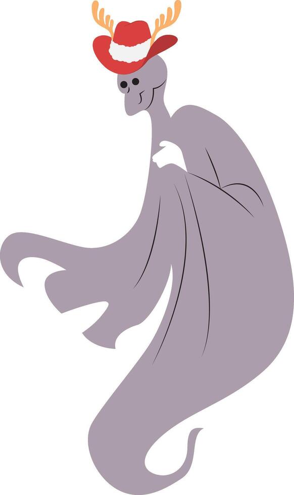 Christmas Ghost Cowboy Antler Hat Digital Art vector