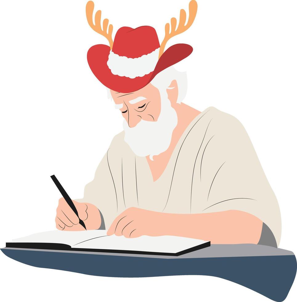 Santa claus writing a letter vector