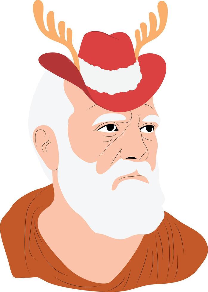 An illustration of a santa claus wearing a red hat vector