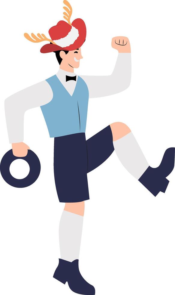 Christmas Man Dancing Festive Antler Hat vector