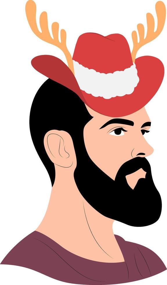A man with a beard and a red hat vector