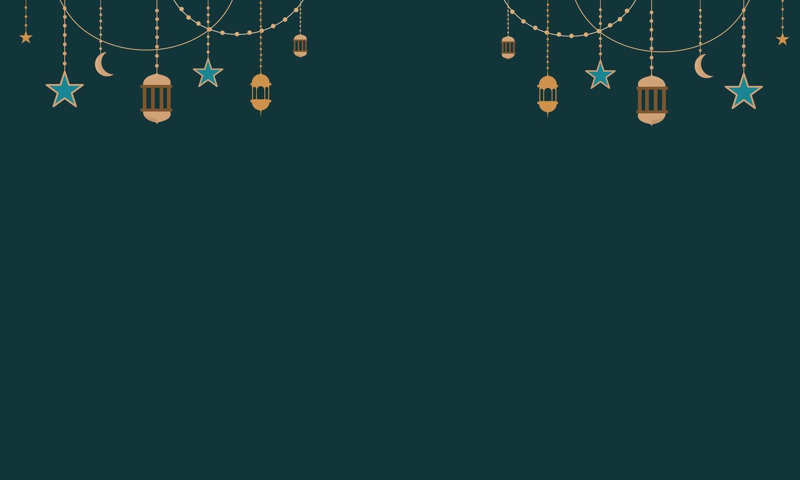 Ramadan background with gold stars and crescent vector