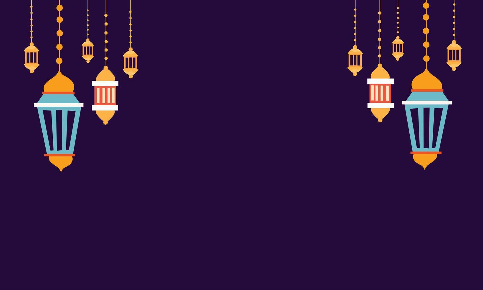 Islamic lanterns hanging from the ceiling vector