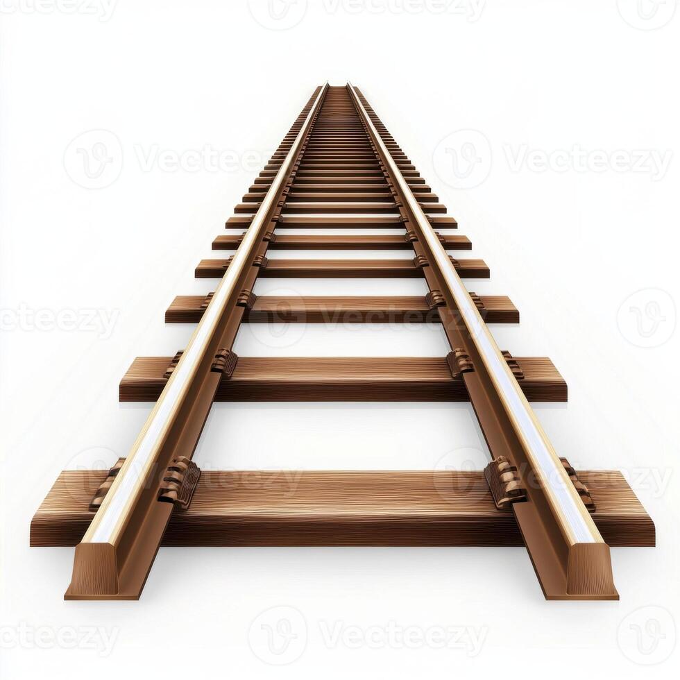A railroad track with a white background photo