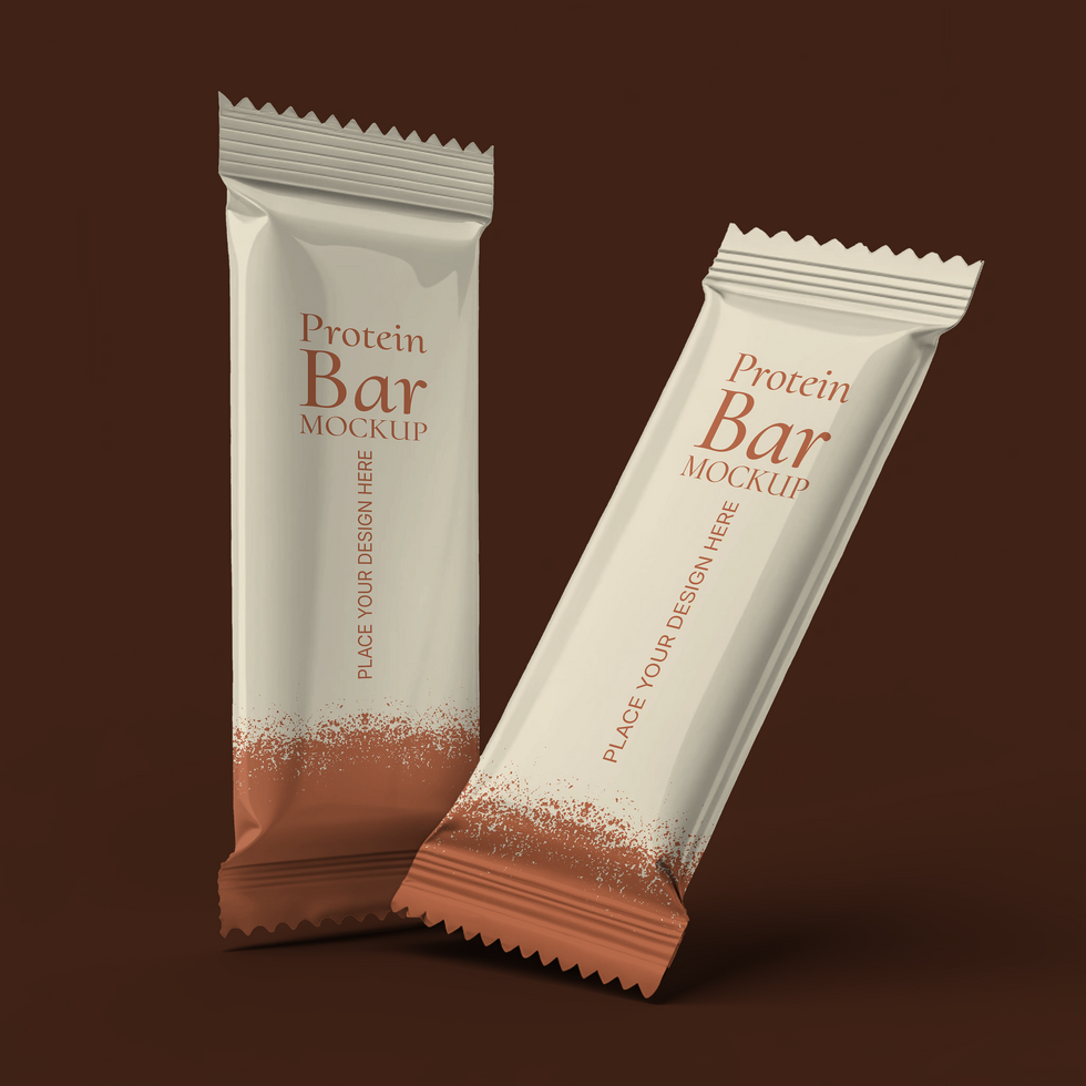Realistic Protein Bar Packaging Mockup psd