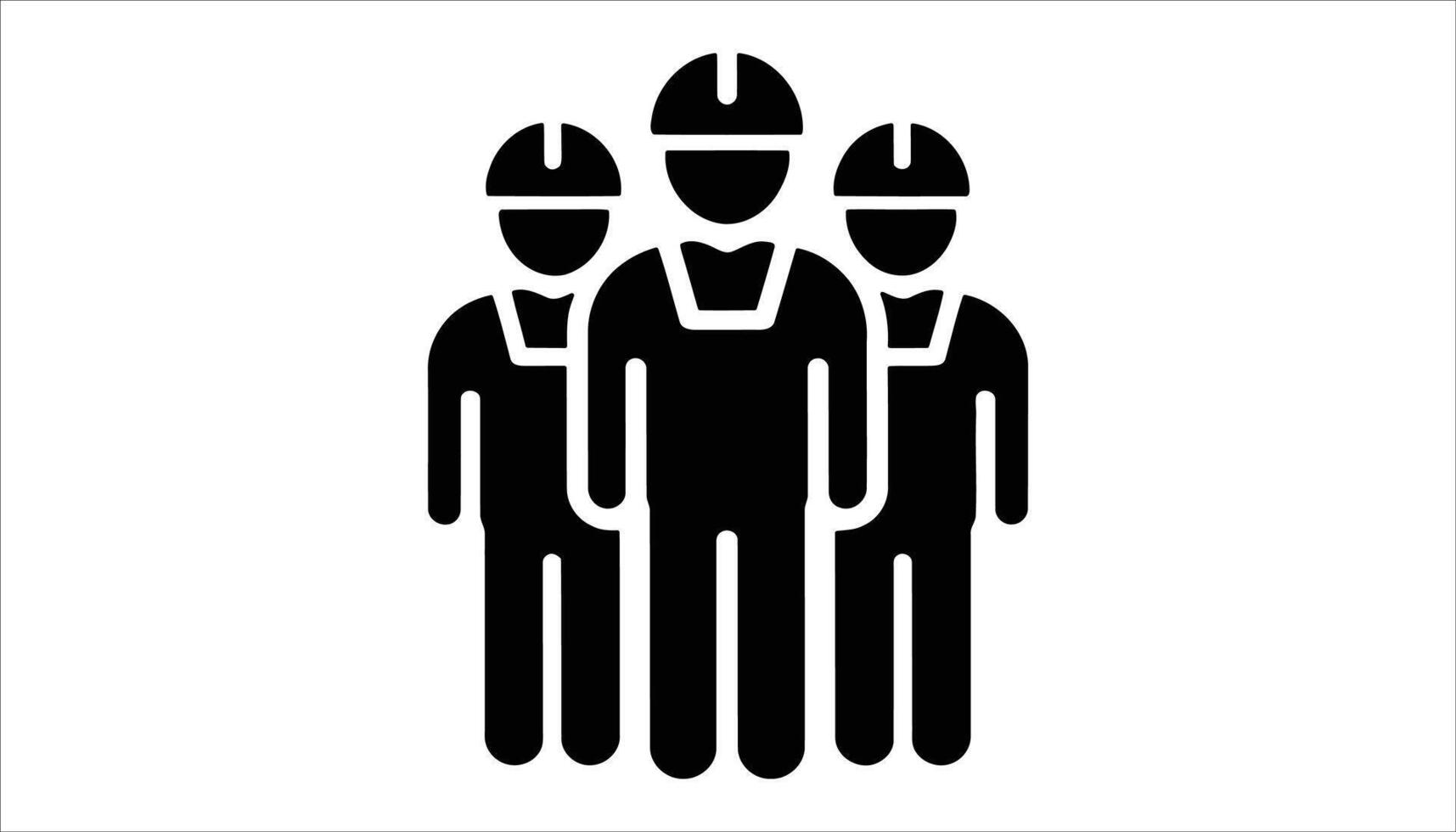 Industrial Worker Icon in Helmet and Overalls for Construction and Labor vector