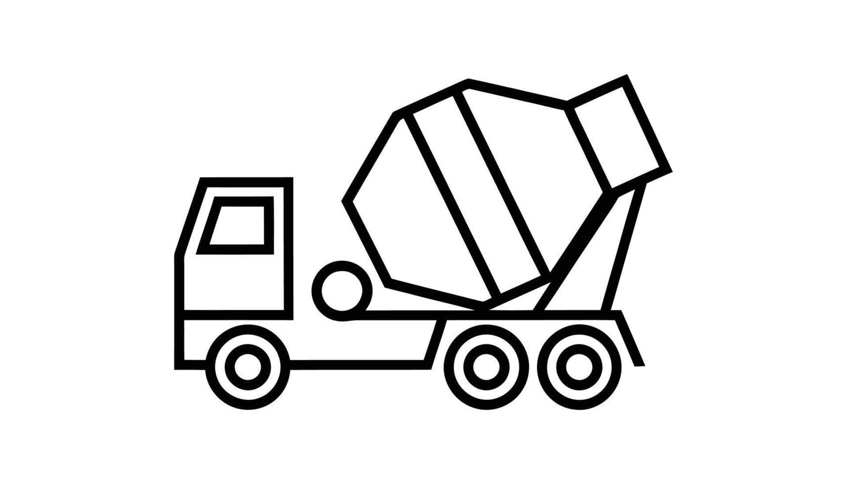 Concrete Mixer Truck Icon High Resolution Picture vector