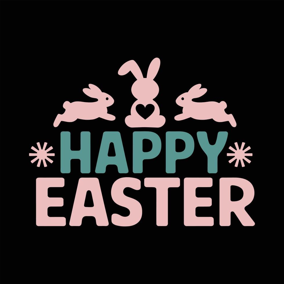 Happy Easter Bunny Typography illustration vector