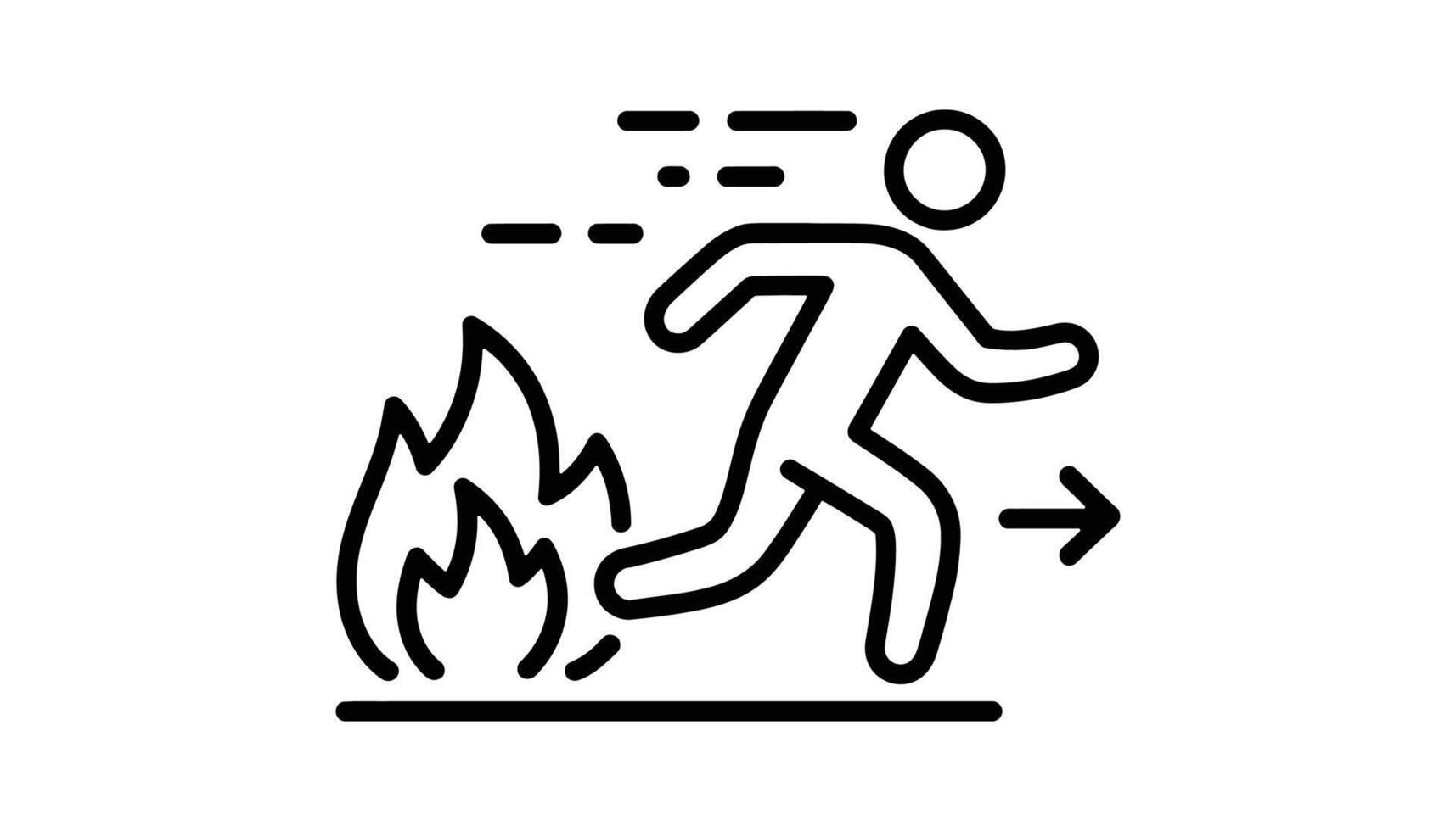 Running from Fire Illustration vector