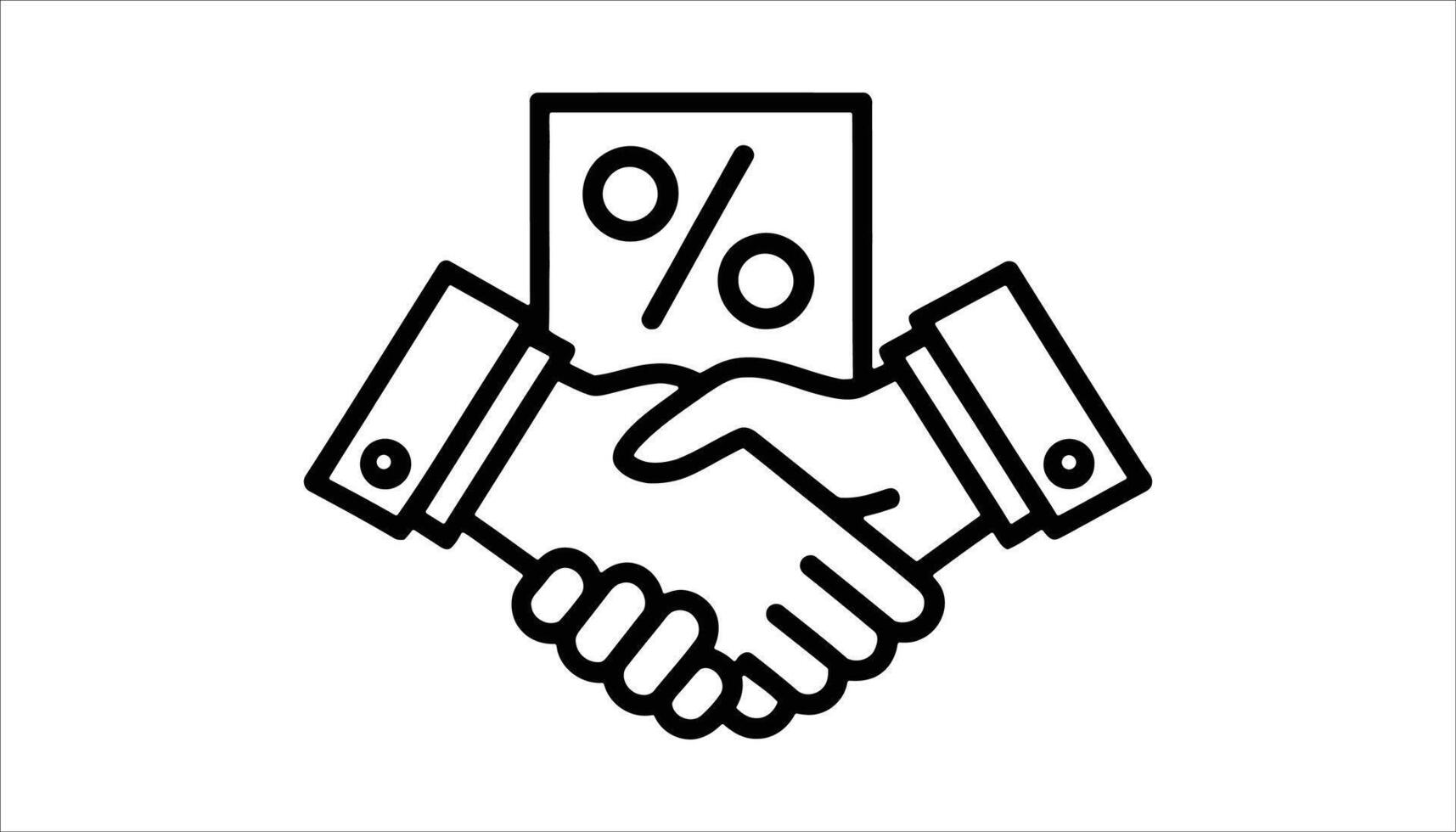 Business Deal with Discount Percentage Icon vector