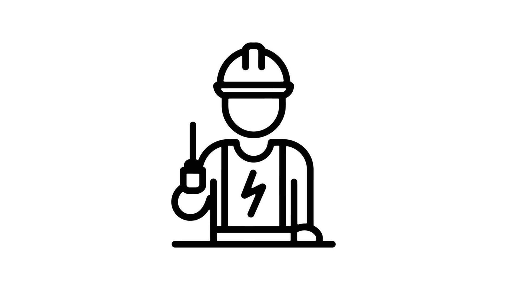 Electrician Worker with Tools and Helmet Icon vector