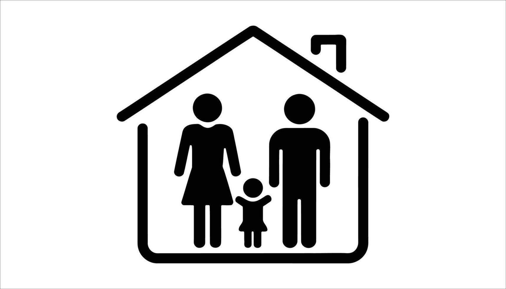 Family Inside House Icon for Home and Family Life vector