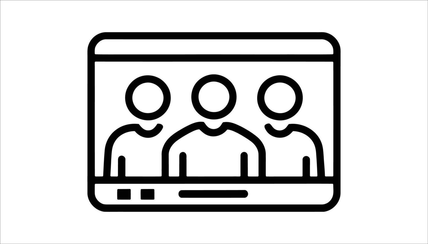 Online Conference with Three People in Call Illustration vector