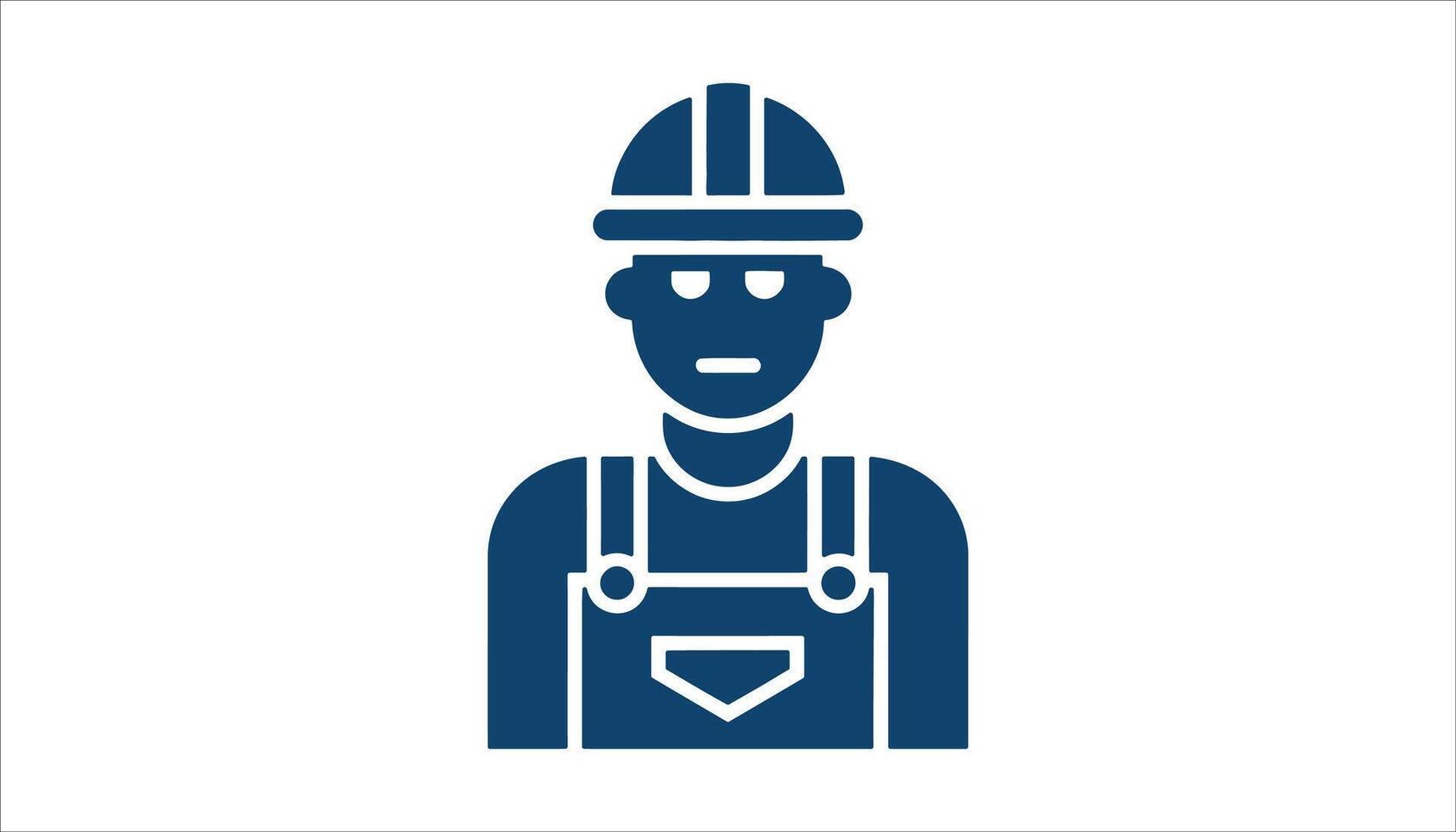 Construction Worker Icon with Helmet and Overalls for Industry and Labor vector
