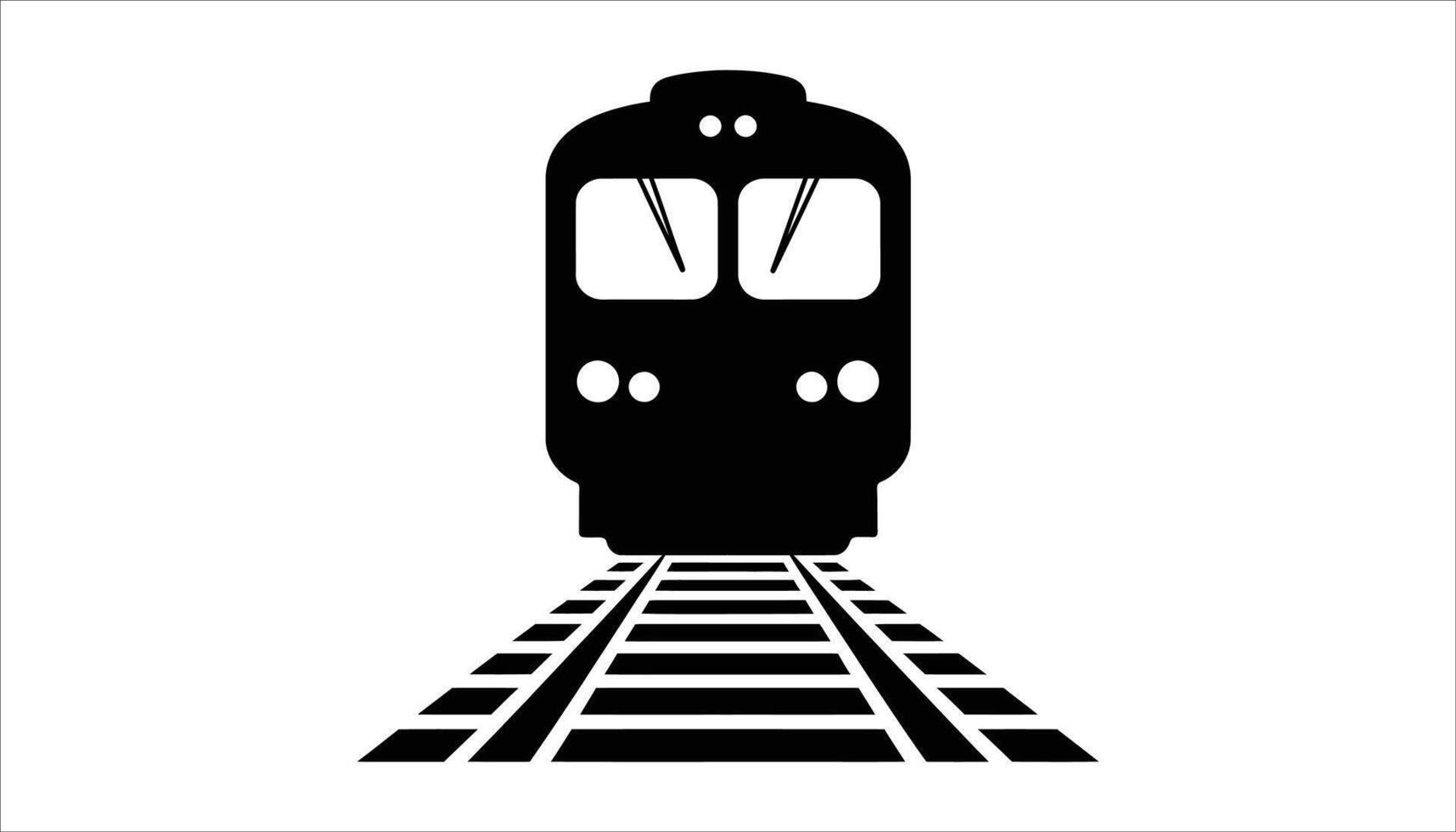 Train on Tracks Icon for Transportation and Rail Travel vector