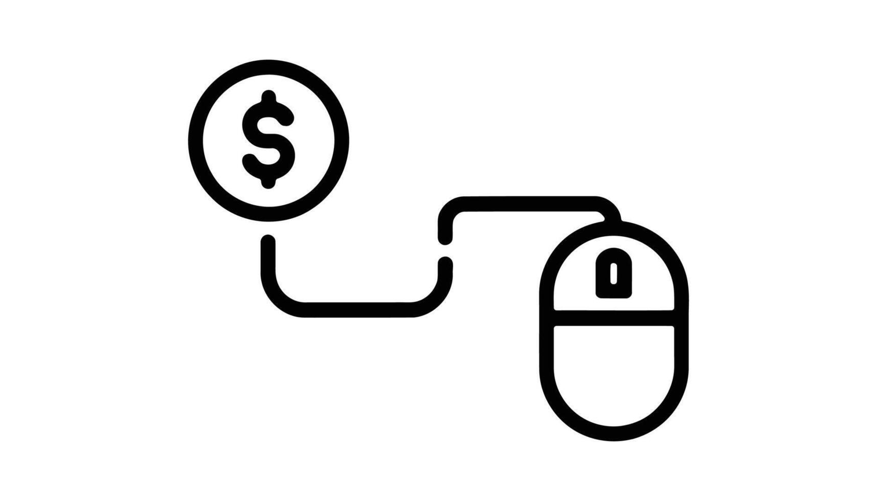 Online Payment Concept with Dollar Coin and Mouse Cursor Icon vector