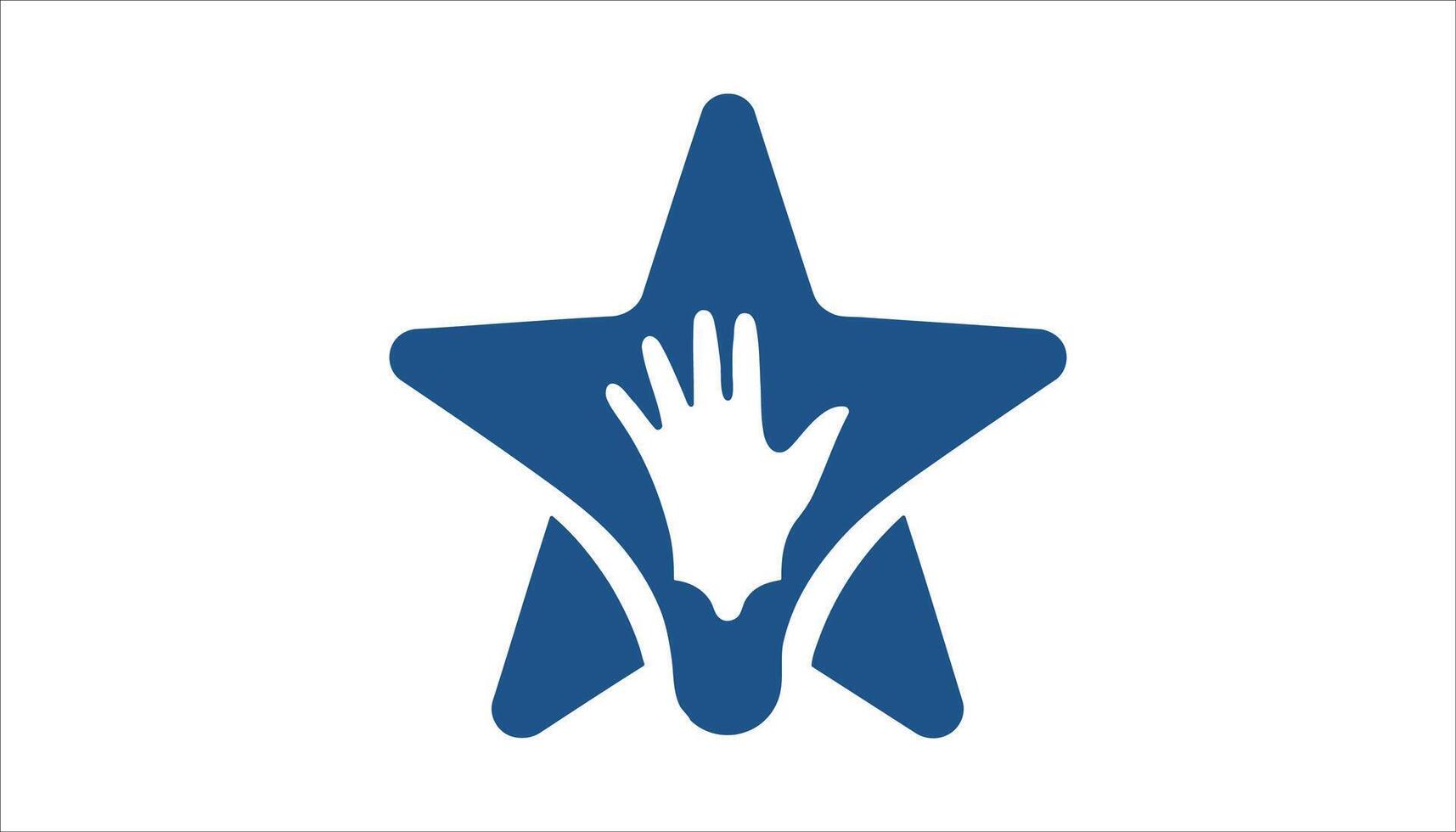 Star and Hand Icon for Recognition and Achievement vector