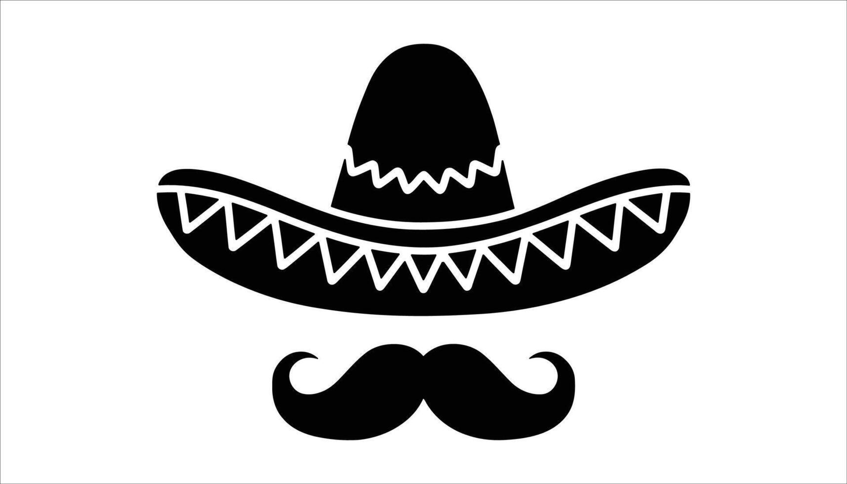 Cinco de Mayo sombrero and mustache design vector
