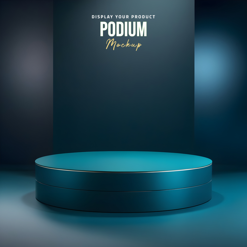 Turquoise podium for product display psd