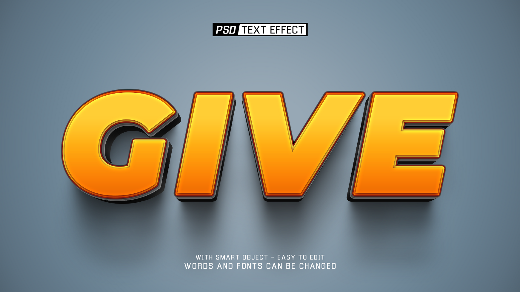 give 3d text effect psd