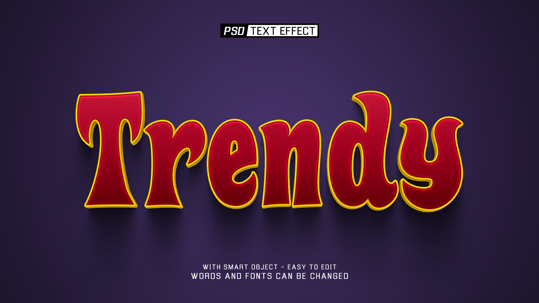 trendy 3d text effect psd