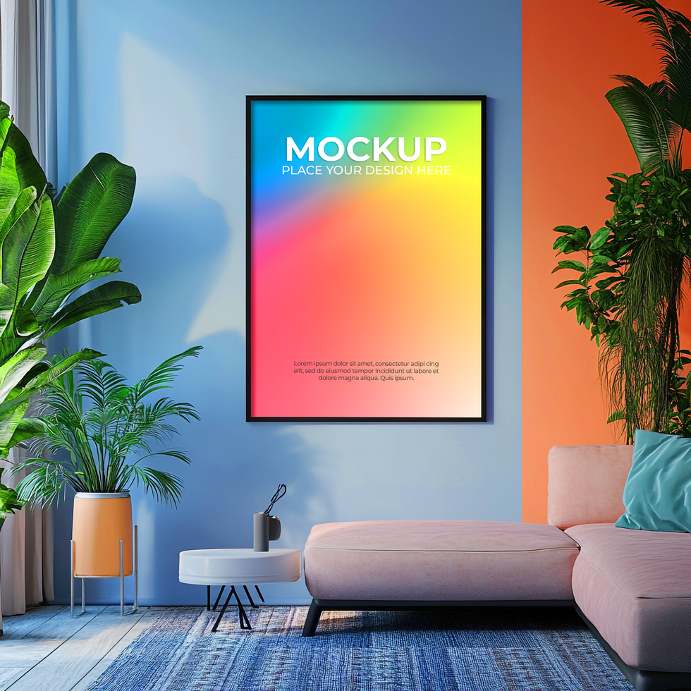 Empty Wall Frame for Home Presentation psd