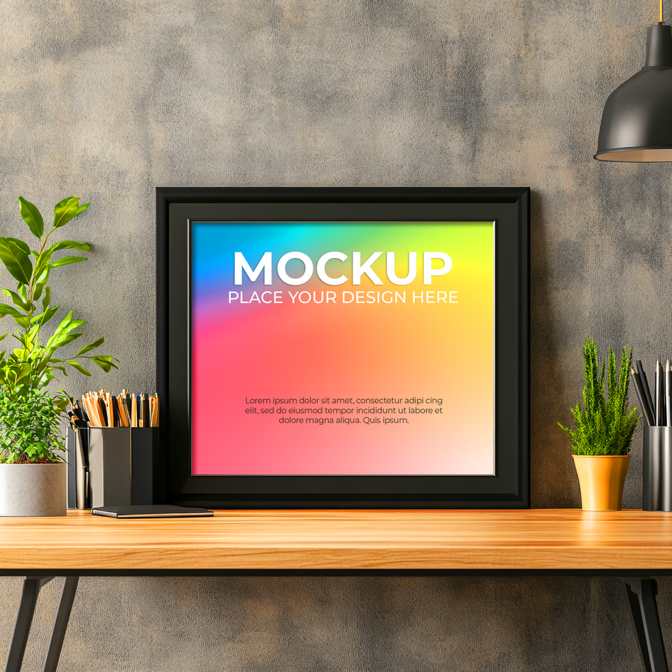 Frame Mockup for Interior Design Portfolio psd