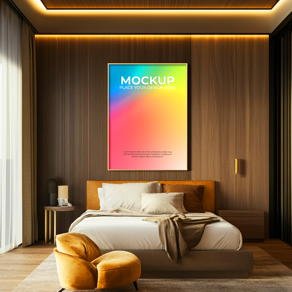 Vertical Wall Frame for Poster Preview psd