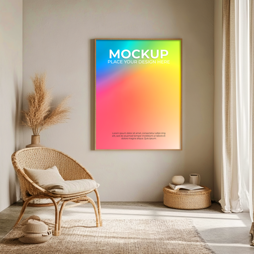 Empty Picture Frame for Wall Art Mockup psd