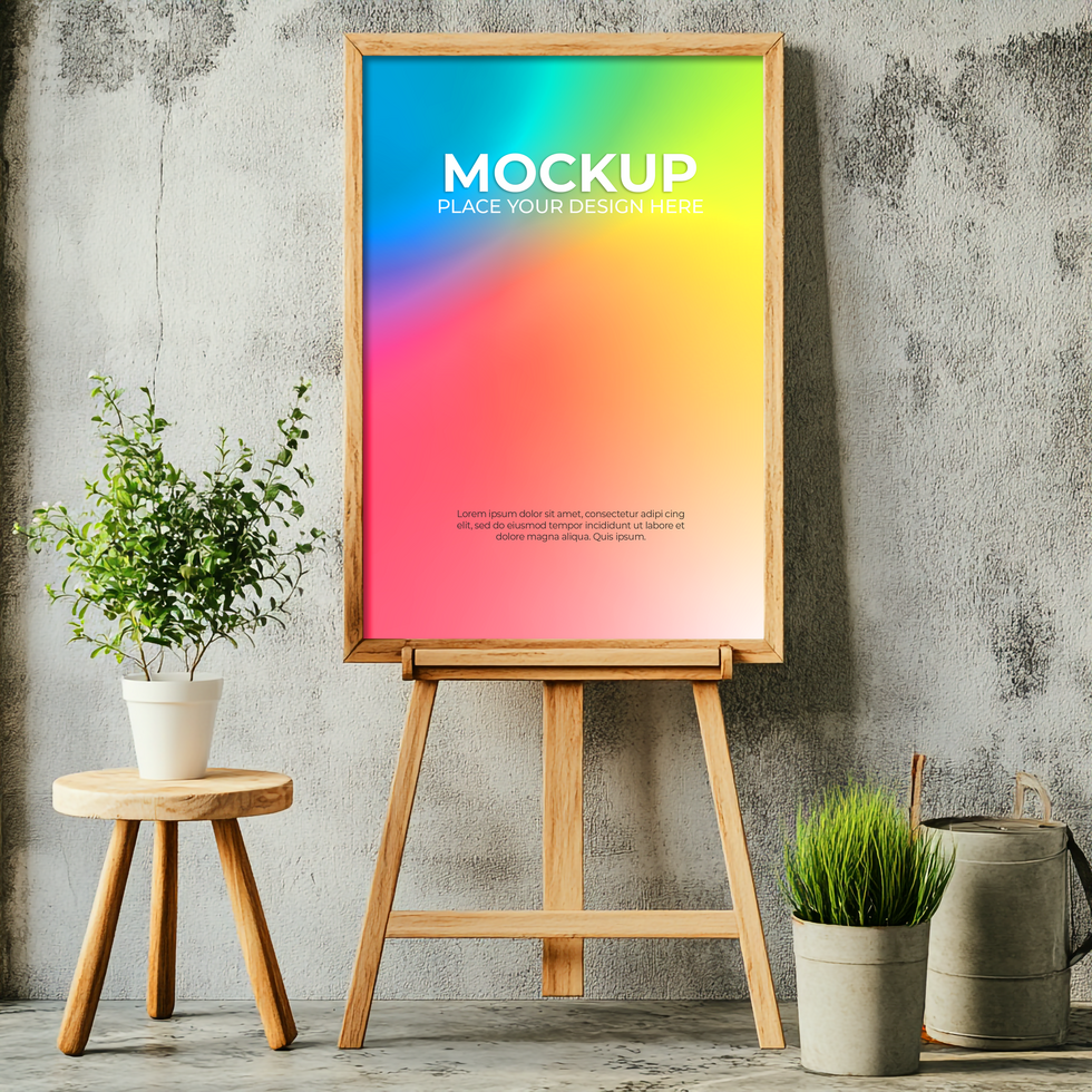 Cozy Interior Scene with Frame Mockup psd