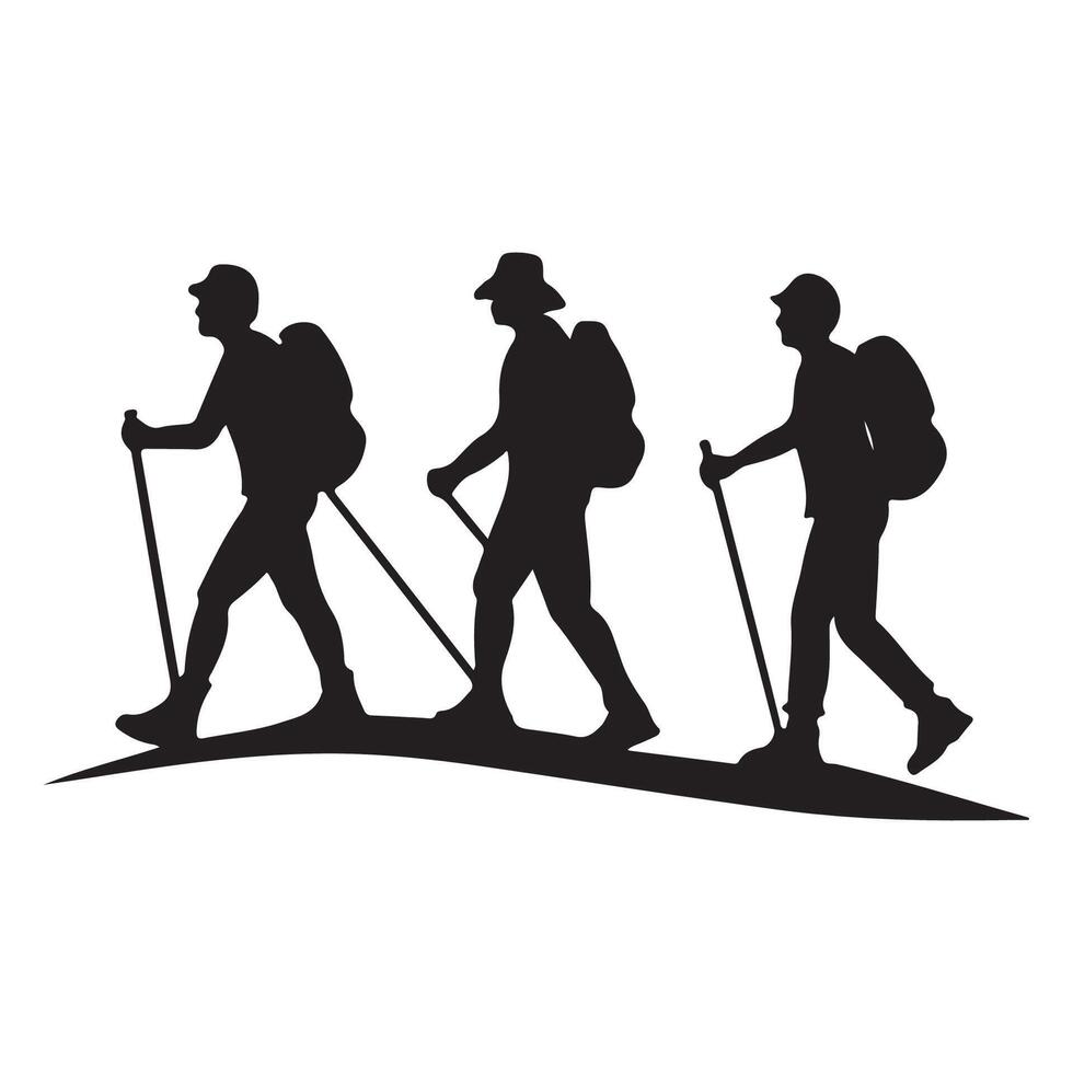 Hiker Silhouettes illustration vector