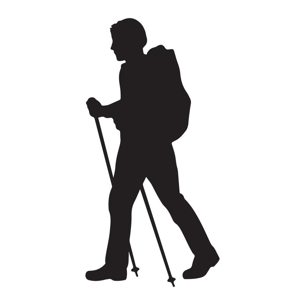 Hiking Hiker Silhouette illustration vector