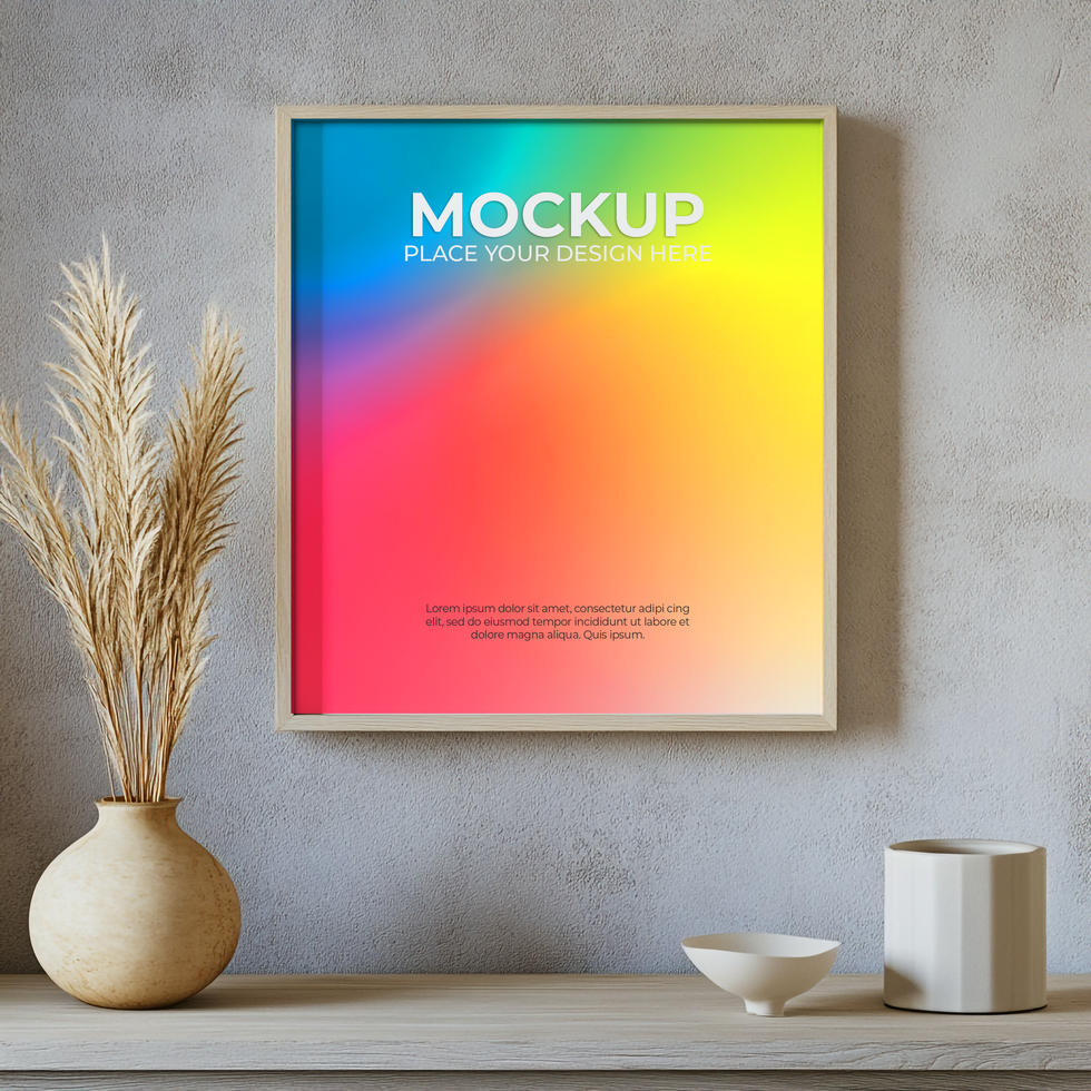 Blank Frame for Poster or Artwork Display psd